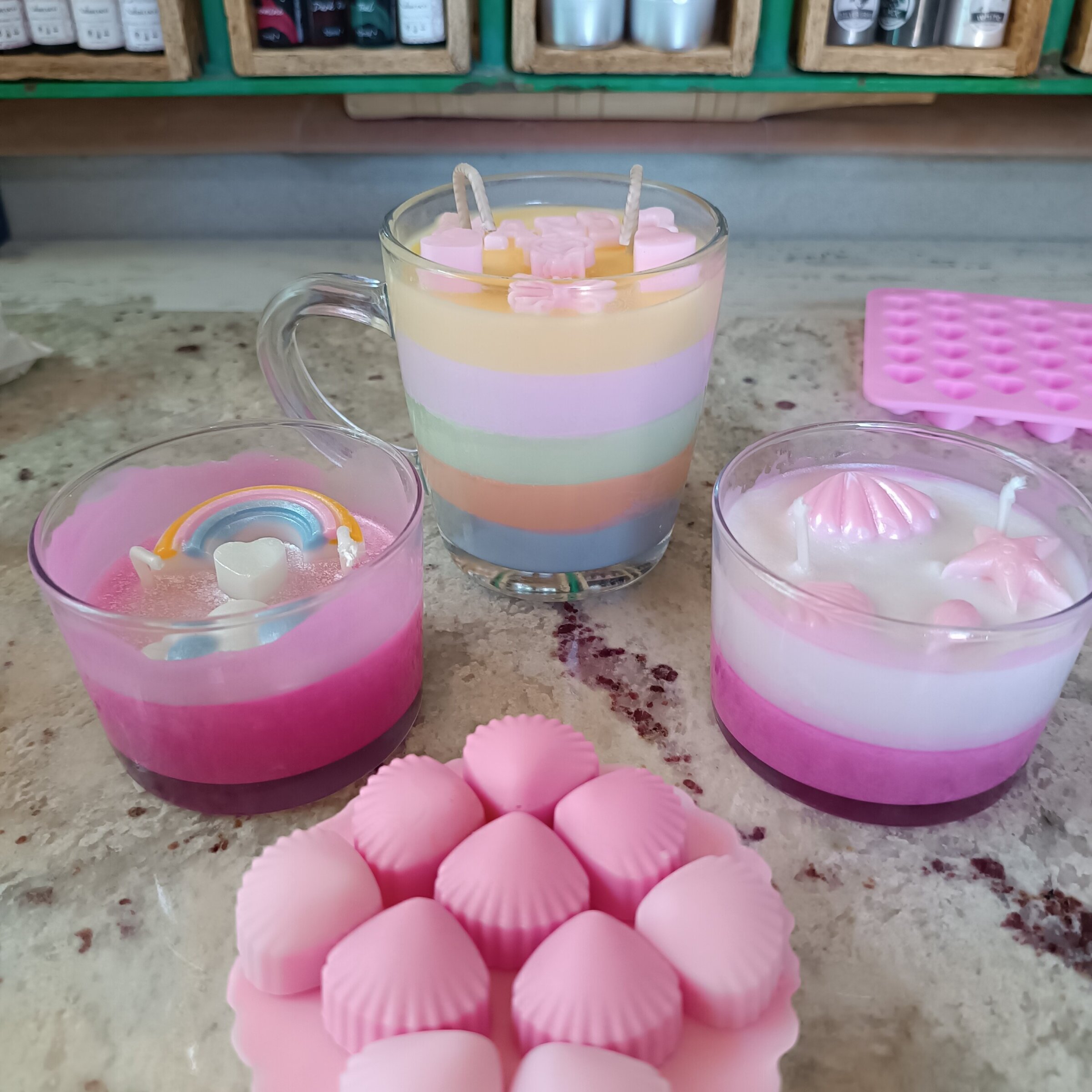 Velas en recipientes