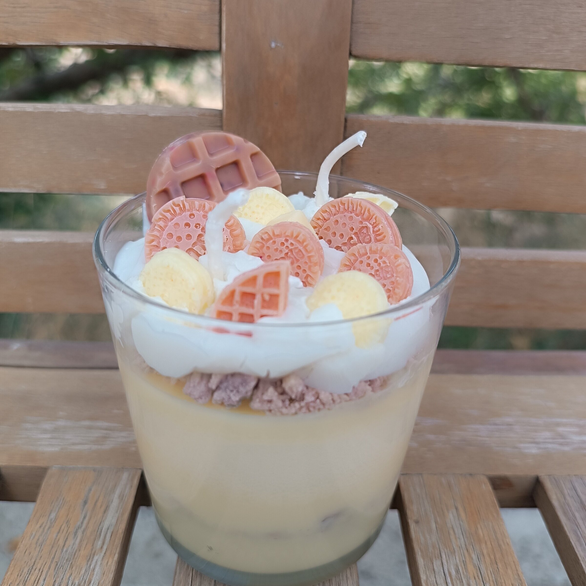 Vela de postre en vaso de cristal